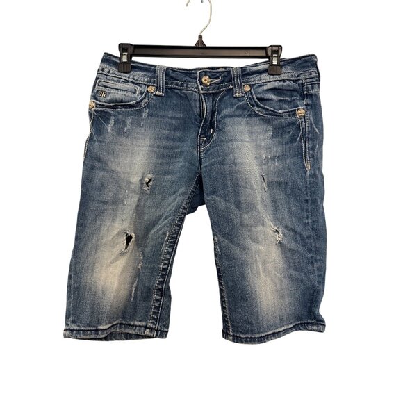 Miss Me shorts Womens Distressed Denim Bermuda Shorts Size 30 Blue JP5091BM - Picture 3 of 9